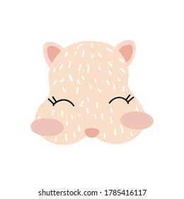 Cute hamster. Doodle style. Pet. Cartoon character. A hamster in cartoon style. Vector isolated illustration with an animal. Printing on mugs, postcards, dishes, fabrics, packaging paper.