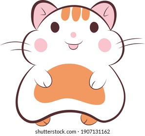 Cute hamster drawing, vector illustration.