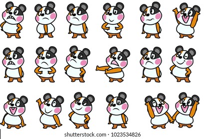 Cute Hamster Expression Cartoon Sticker Design