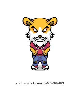 Cute Hamster Gangster Mafia Maskottlogo