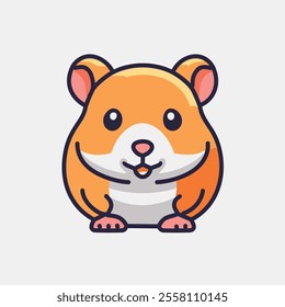 Cute hamster illustration. Adorable hamster graphic, symbolizing happiness and small joys. Perfect for kids content.