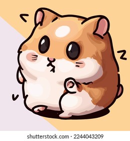 Cute Hamster illustration Hamster kawaii chibi vector drawing style Hamster cartoon
