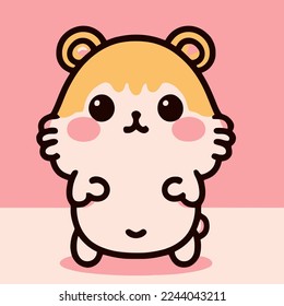Cute Hamster illustration Hamster kawaii chibi vector drawing style Hamster cartoon
