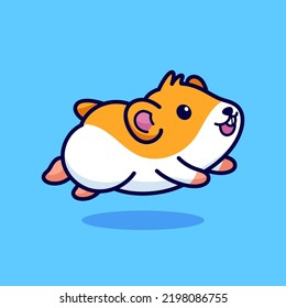 Cute Hamster Springen Vektorgrafik-Illustration