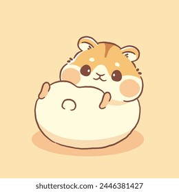 Cute hamster kawaii character animal