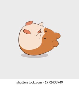 Cute hamster lying down vector design. Animal cartoon vector. Cute animal illustration.