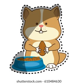 cute hamster mascot icon