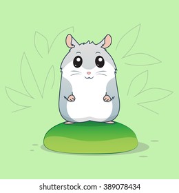 Cute hamster on the rock