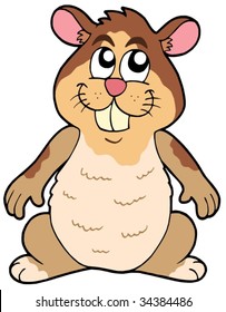 Cute Hamster auf weißem Hintergrund - Vektorgrafik.