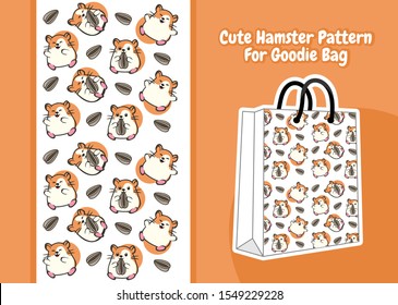 Cute Hamster Pattern For Goddie Bag, Hamster Eating Sunflower Seed