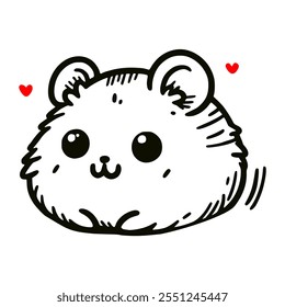 süßer Hamster Haustier Tier Cartoon doodle handgezeichnete Vektorgrafik Template Design