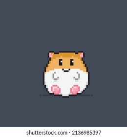 cute hamster in pixel style