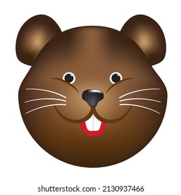 Cute hamster rodent muzzle vector illustration