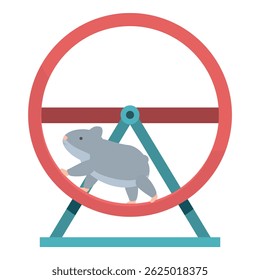 Hamster bonito correndo dentro de uma roda sobre fundo branco