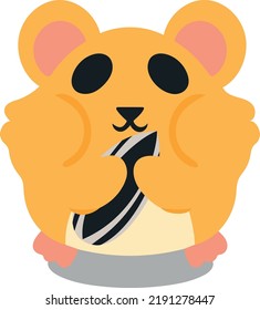 Rutschhammer mit Samen. Cartoon Hamster. Vektorgrafik einzeln auf weißem Hintergrund. Bild zur Verwendung als Design-Element in verschiedenen Produkten.