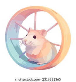 Cute Hamster einzeln auf blauem Radmuster