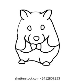 cute hamster sitting pet line icon vector. cute hamster sitting pet sign. isolated contour symbol black illustration