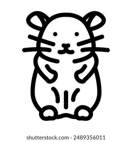 cute hamster sitting pet line icon vector. cute hamster sitting pet sign. isolated contour symbol black illustration