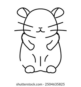 cute hamster sitting pet line icon vector. cute hamster sitting pet sign. isolated contour symbol black illustration