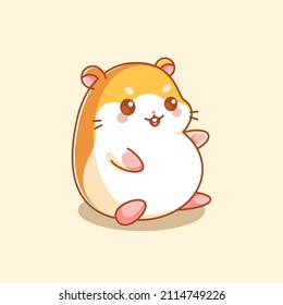 Cute hamster sitting and smiling