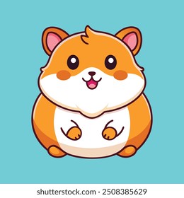 Ilustração de ícone de vetor de assento de hamster bonito