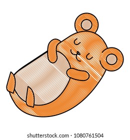 cute hamster sleeping kawaii character