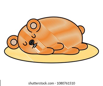 cute hamster sleeping kawaii character