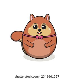 cute hamster vector cartoon character, hamster cartoon character, cute animal character, round shape animal character, animal mascot