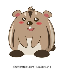 Cute hamster vector cartoon isolated on white background. 