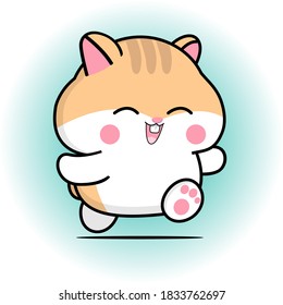 Cute hamster vector design with kawaii style