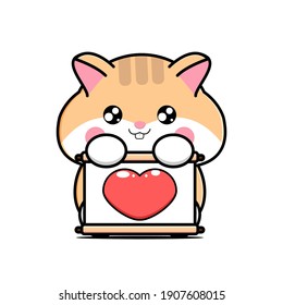 Cute hamster vector design with kawaii style