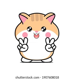 Cute hamster vector design with kawaii style