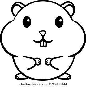 Cute hamster Vector Icon Illustration. Mascot Cartoon Character