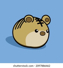 cute hamster vector, cute little hamster on blue background