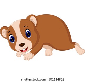 Cute hamster waving hand