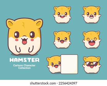 cute hamsters cartoon. vector illustration with different expressions