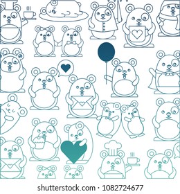cute hamsters pattern kawaii character