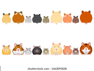 cute hamsters in a row