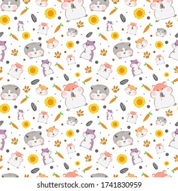 cute hamsters seamless pattern premium