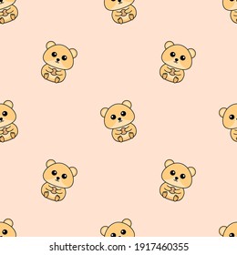 Cute hamsters seamless pattern, vector illustration, hamster and cookie