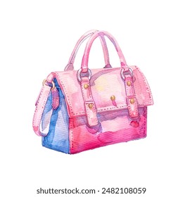 cute hand bag vector illustration in watercolor style