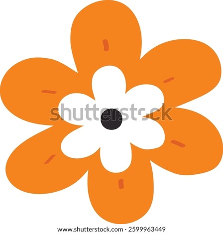 cute hand draw cartoon orange flower icon