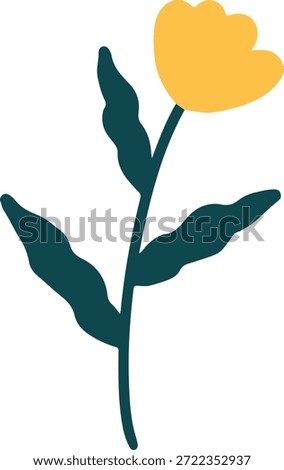 cute hand draw cartoon yellow flower
