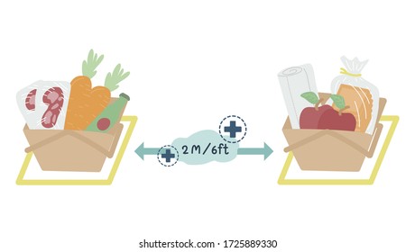 cute hand draw chicken and chic keep social distancing  with word " Stay safe" as for theme of stop spreading of disease and covid-19 