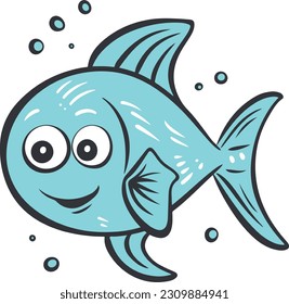 cute hand draw fish vector design 