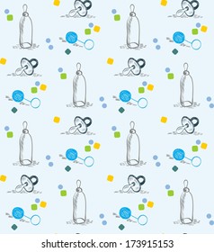 Cute hand draw seamless pattern for boy.