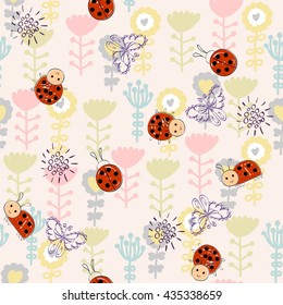 Cute hand draw seamless pattern for girl.