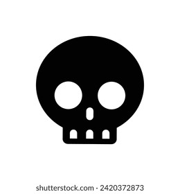 Cute hand draw Skull icon isolated Vector Illustration vector flat design for badges emblems website mobile isolated on white Background