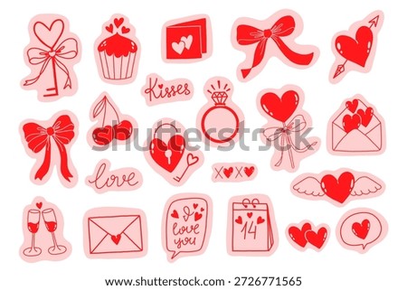 Cute hand draw Valentine days elements.