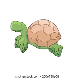 cute Hand drawing animal. Sea turtle continuous line vector design isolated on white background. doodle , line. sketch, sea animal